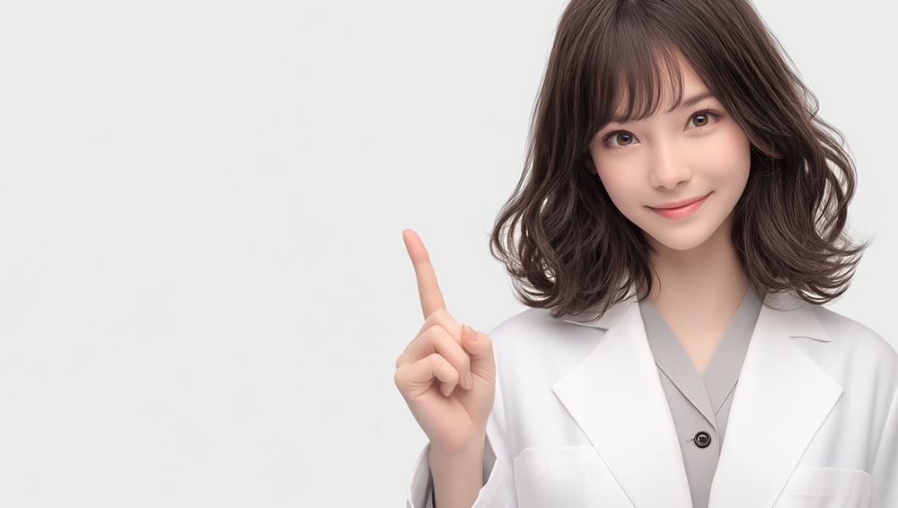 女性器の解剖図の説明をしている看護師