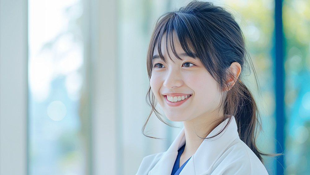 スソワキガについて説明している看護師